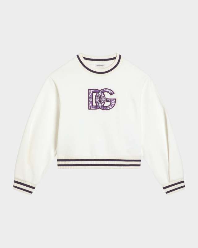 Girl's Logo-Print Maiolica Sweatshirt, Size 8-
